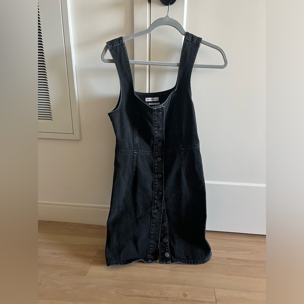 Urban Outfitters Black Denim Button Down Dress - Picture 6 of 6